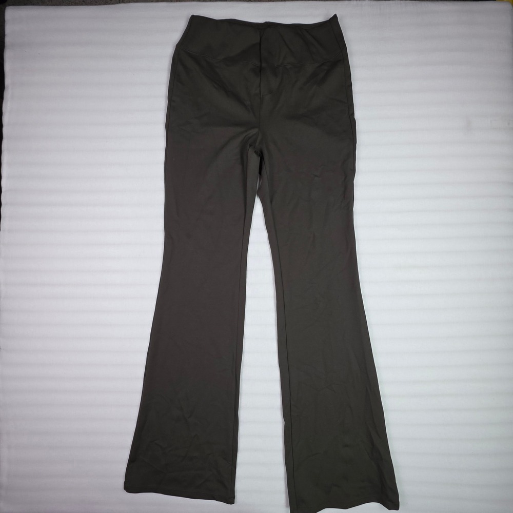 Halara High Waisted Flare Pants Dark Olive Green Medium Tall Functional Pockets